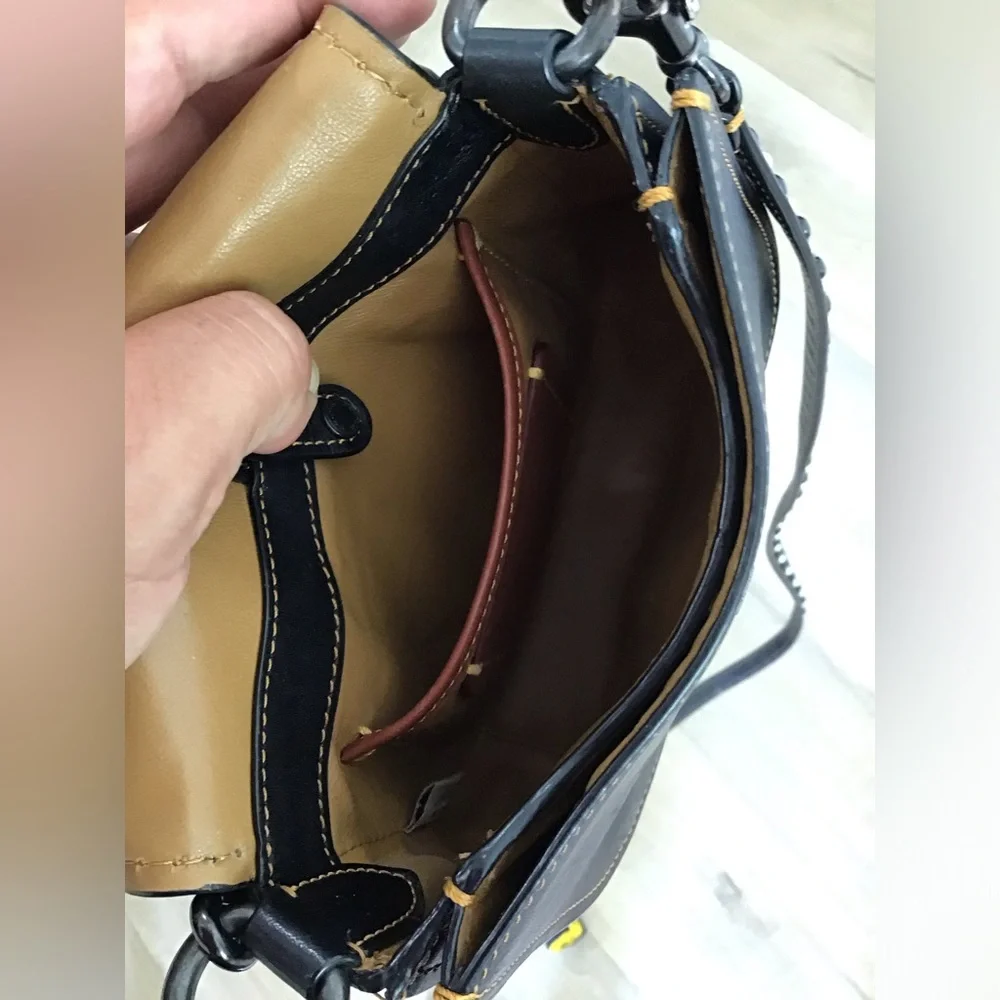 Coach 1941 Saddle 23 Crossbody bag Western Rivets Studs Black Leather - Picture 7 of 8